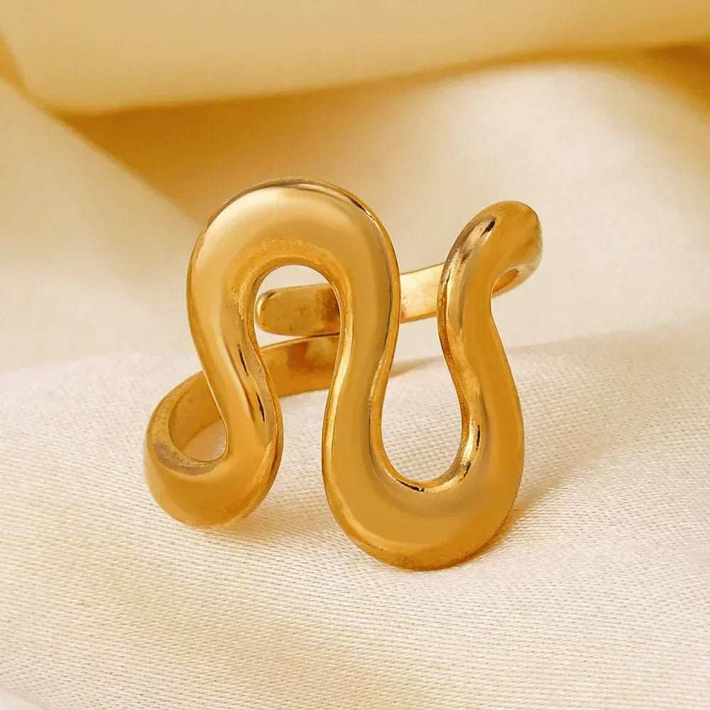 Stainless Steel Irregular Wave Rings