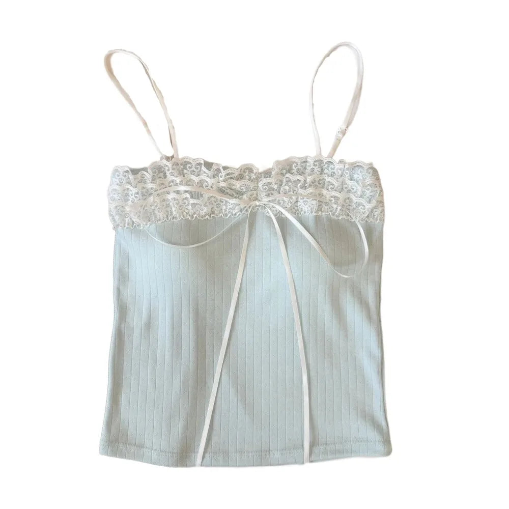 Bow Lace Padded Crop Top