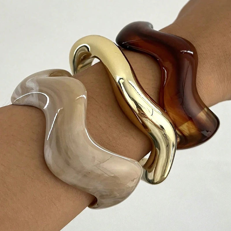 Wavy Cuff Bracelet Set
