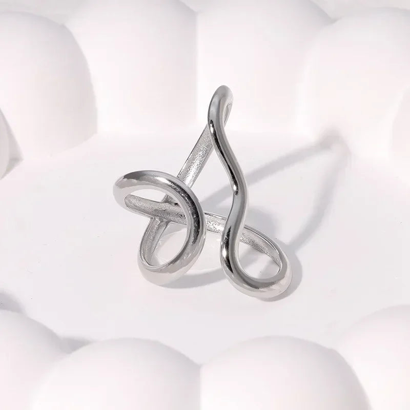 Stainless Steel Irregular Wave Rings