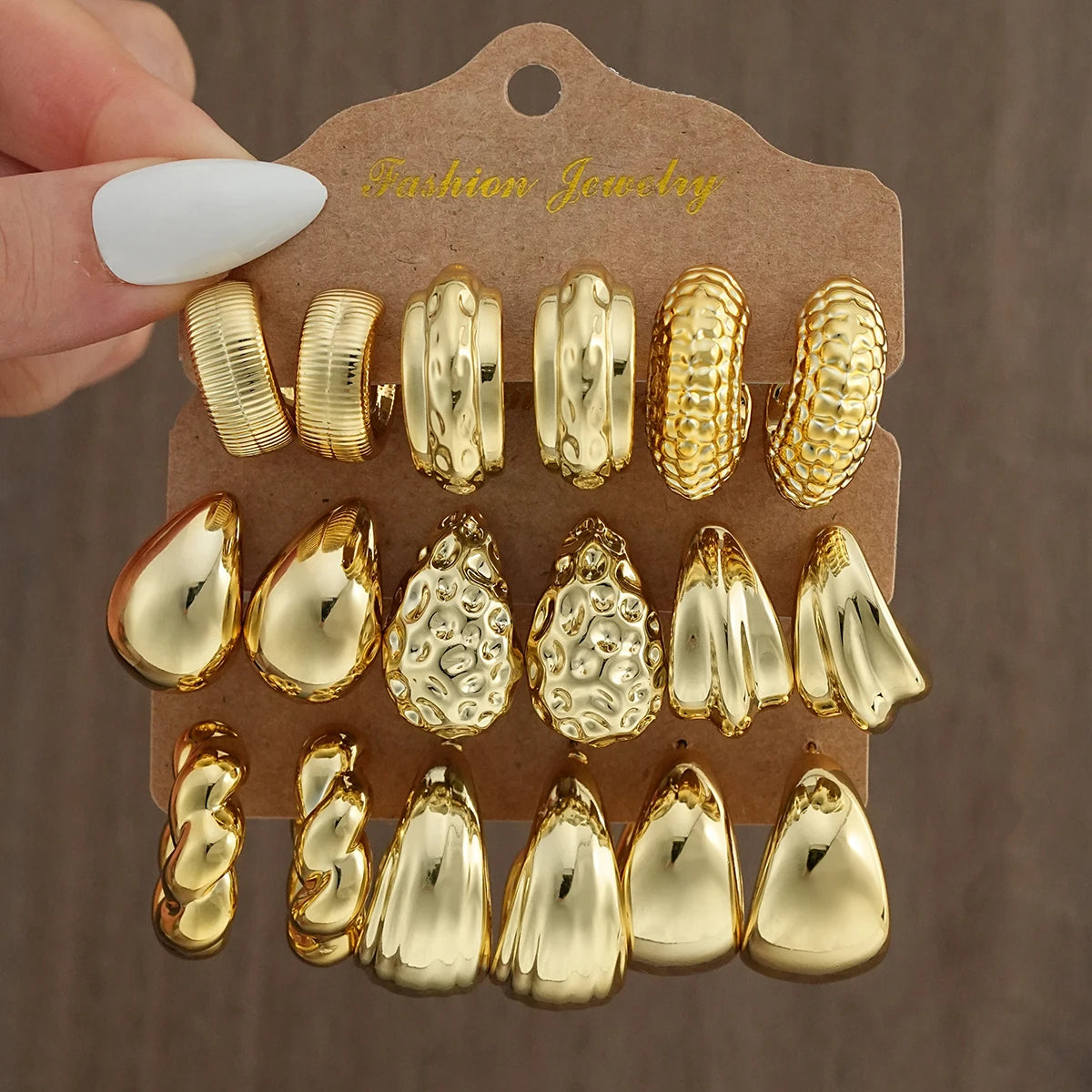 18Pcs/Set  Earring  Gold Silver Color