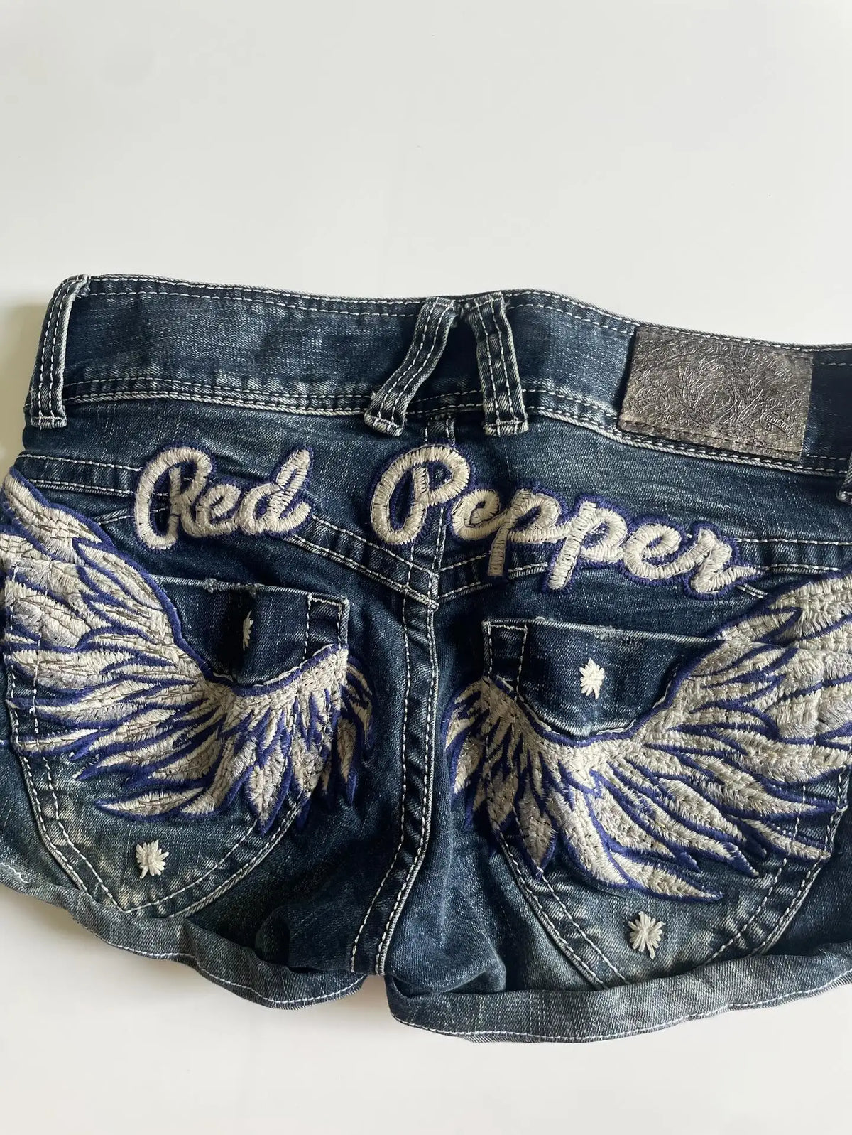 Y2K Wing Embroidered Denim Skirt