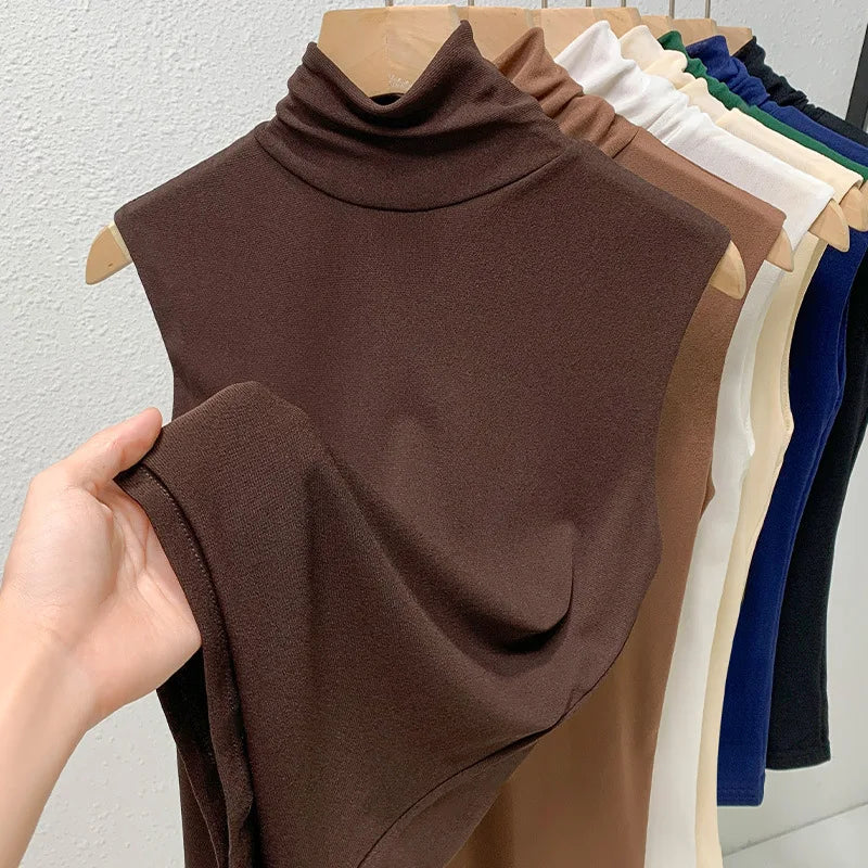 Sheer Mesh High-Neck Top