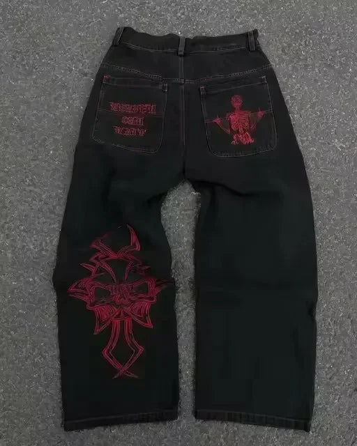 Y2K Rhinestone Wing Flare Jeans 🪽