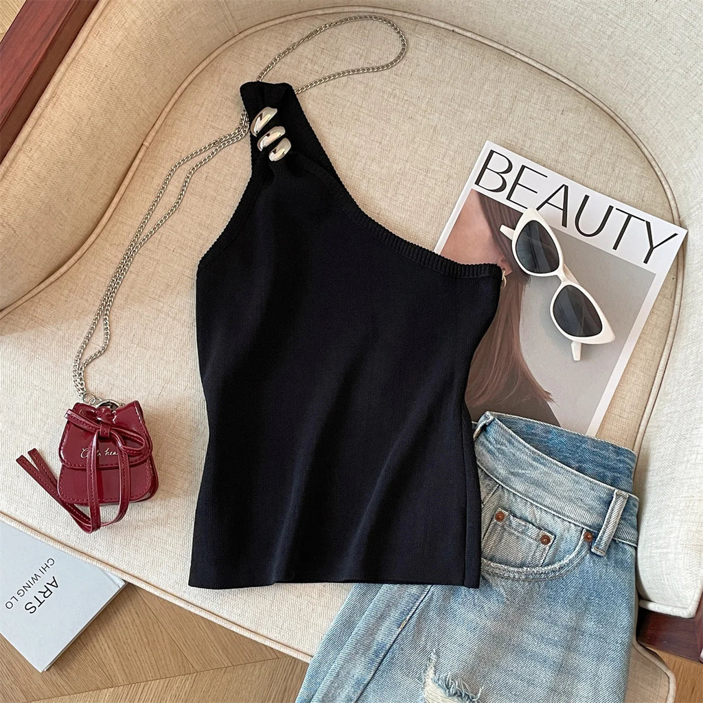 Y2K One-Shoulder Crop Top