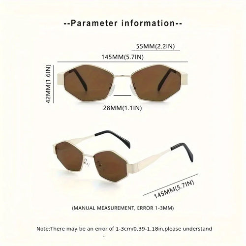 2 Trendy Glasses Combination Polygonal Round Frame Design