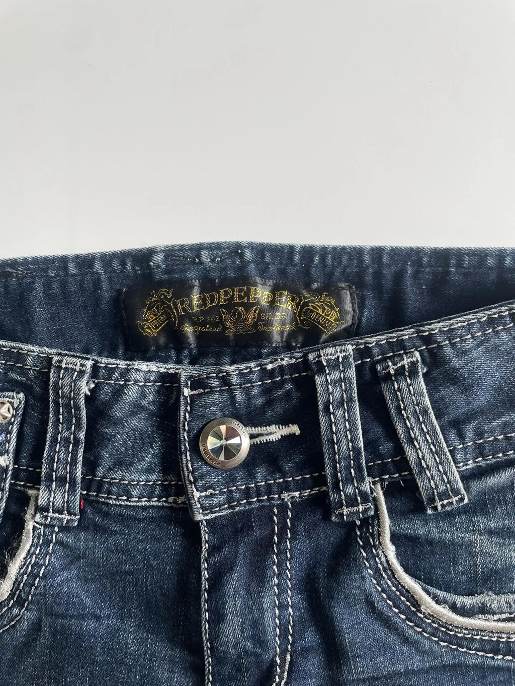 Y2K Wing Embroidered Denim Skirt