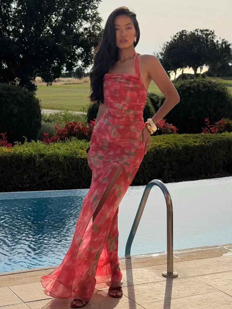 Flora Pleated Maxi Dress