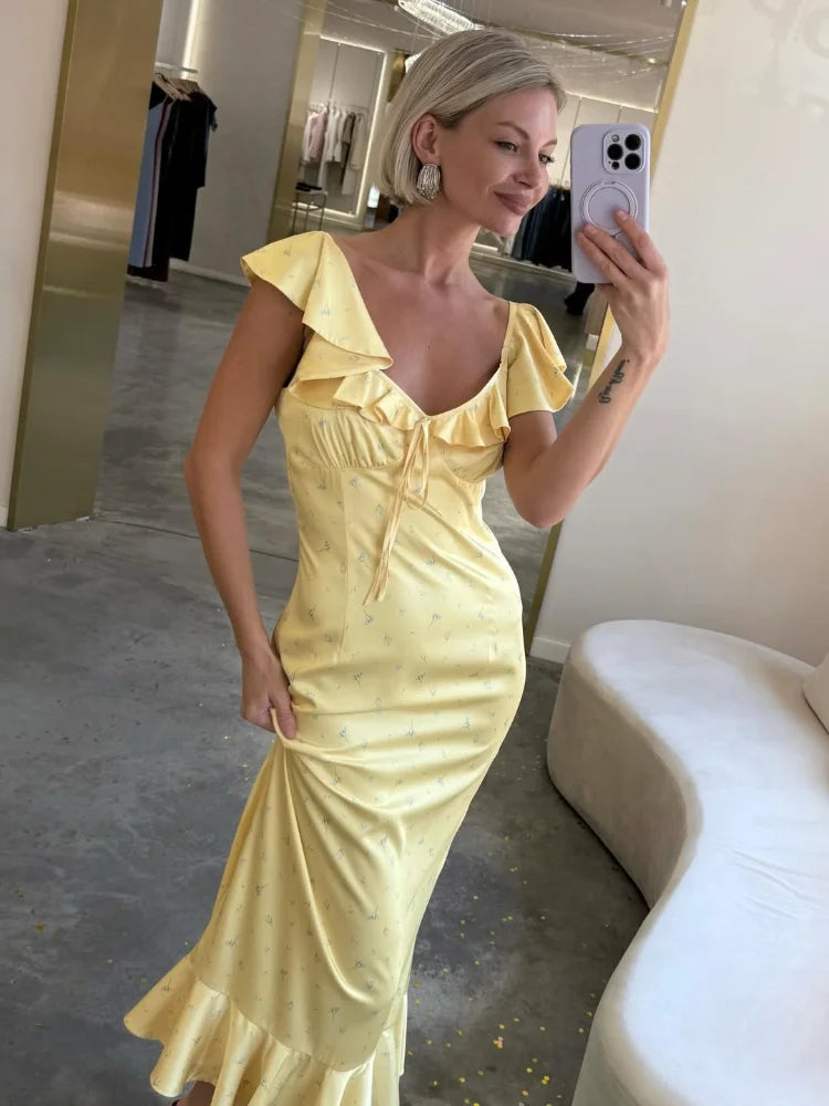 Flora Pleated Maxi Dress