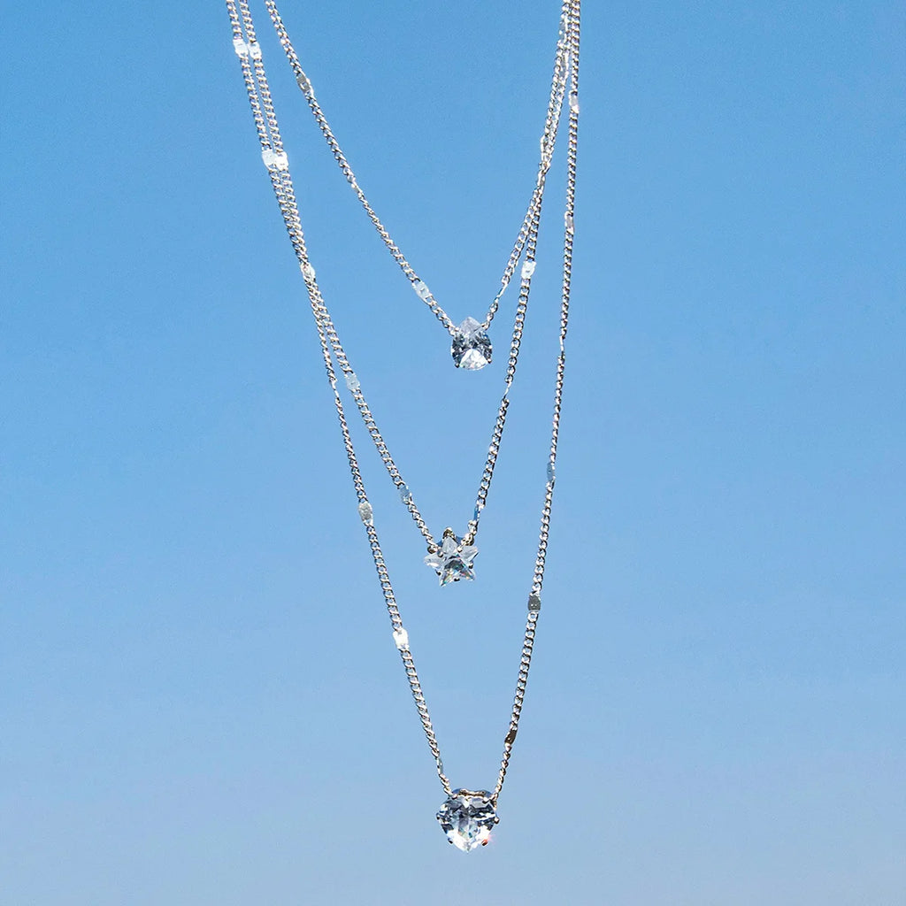 Zircon Layered Choker Necklace