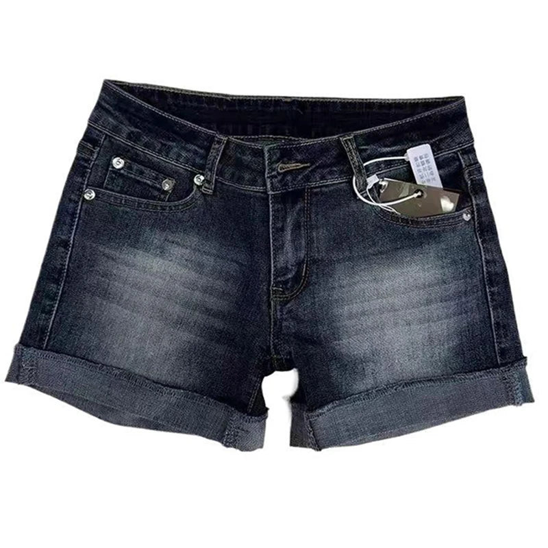 Retro Low-Rise Denim Shorts