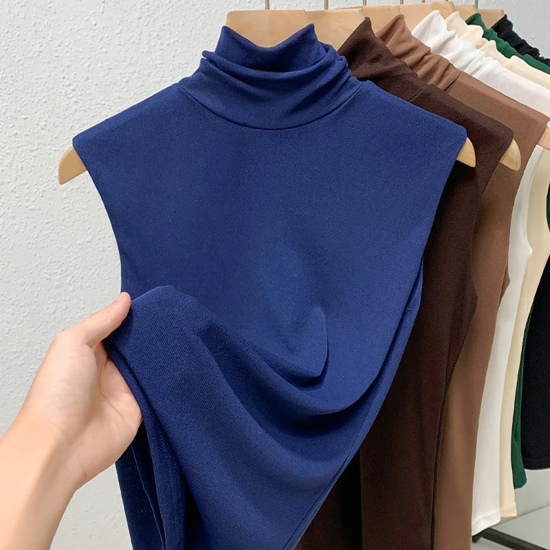 Sheer Mesh High-Neck Top