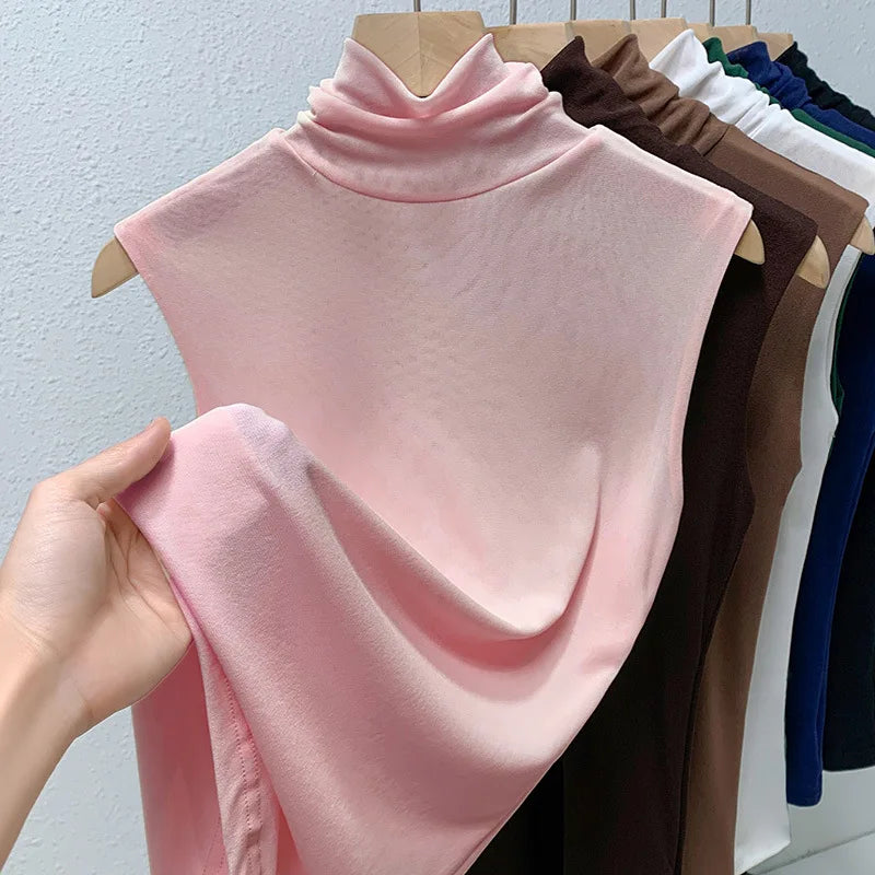 Sheer Mesh High-Neck Top