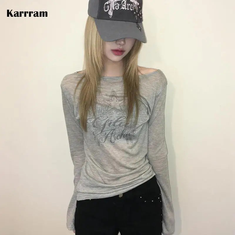 Y2K Letter Knit Top