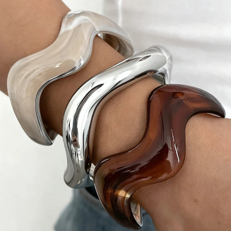 Wavy Cuff Bracelet Set