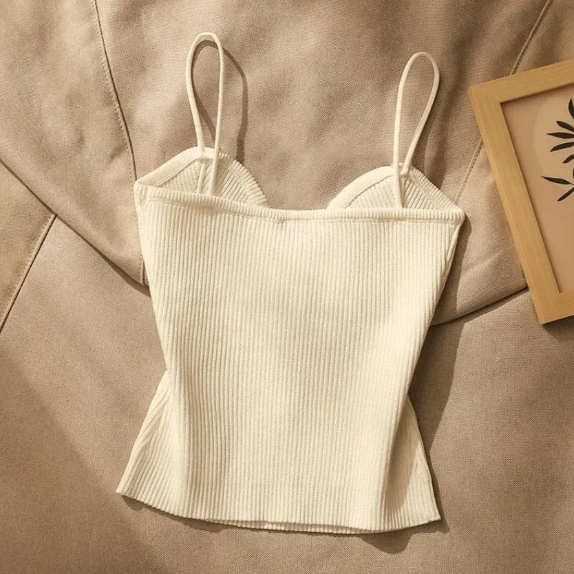 French Cross-Knit Cami Top