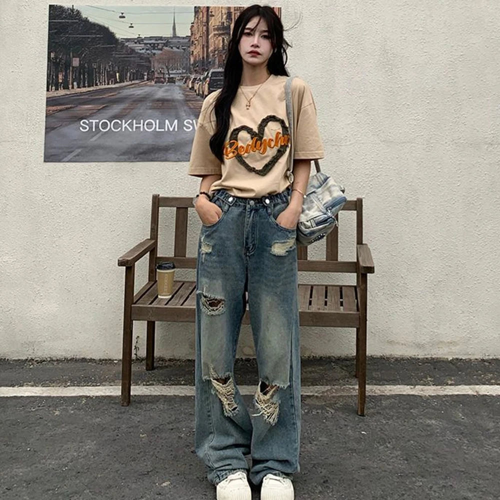 American Retro Wide-Leg Jeans
