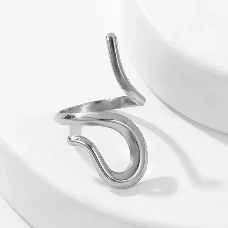 Stainless Steel Irregular Wave Rings