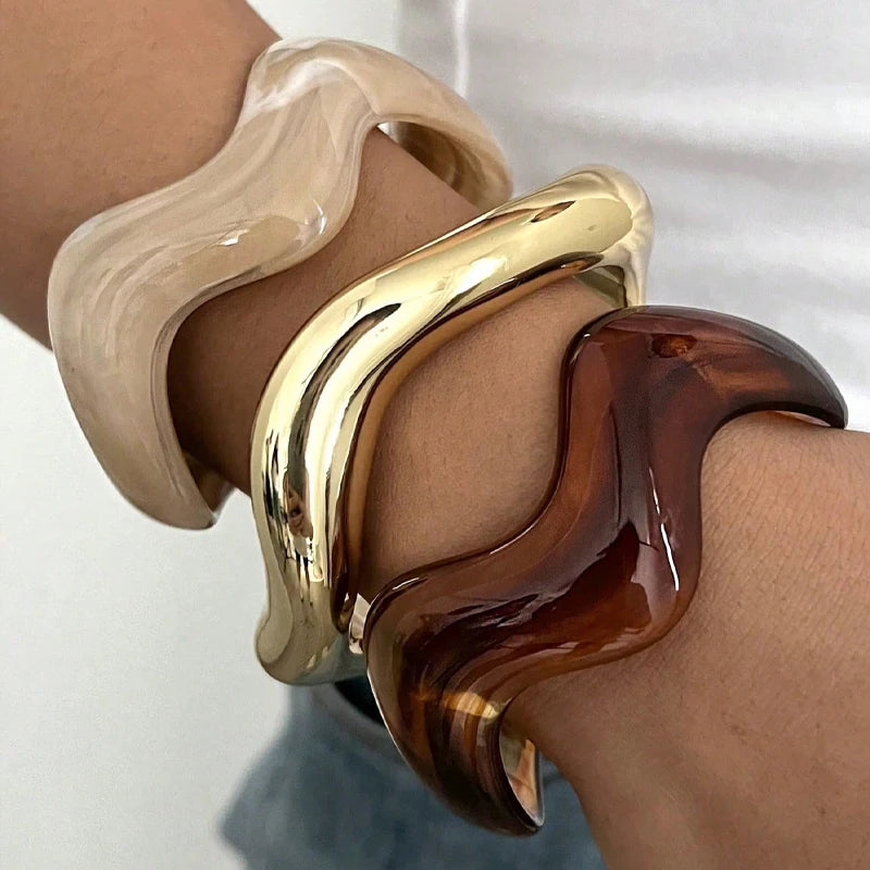 Wavy Cuff Bracelet Set