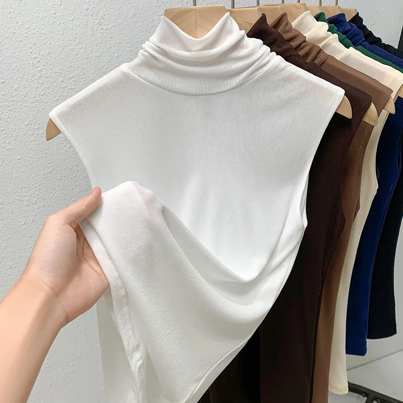Sheer Mesh High-Neck Top