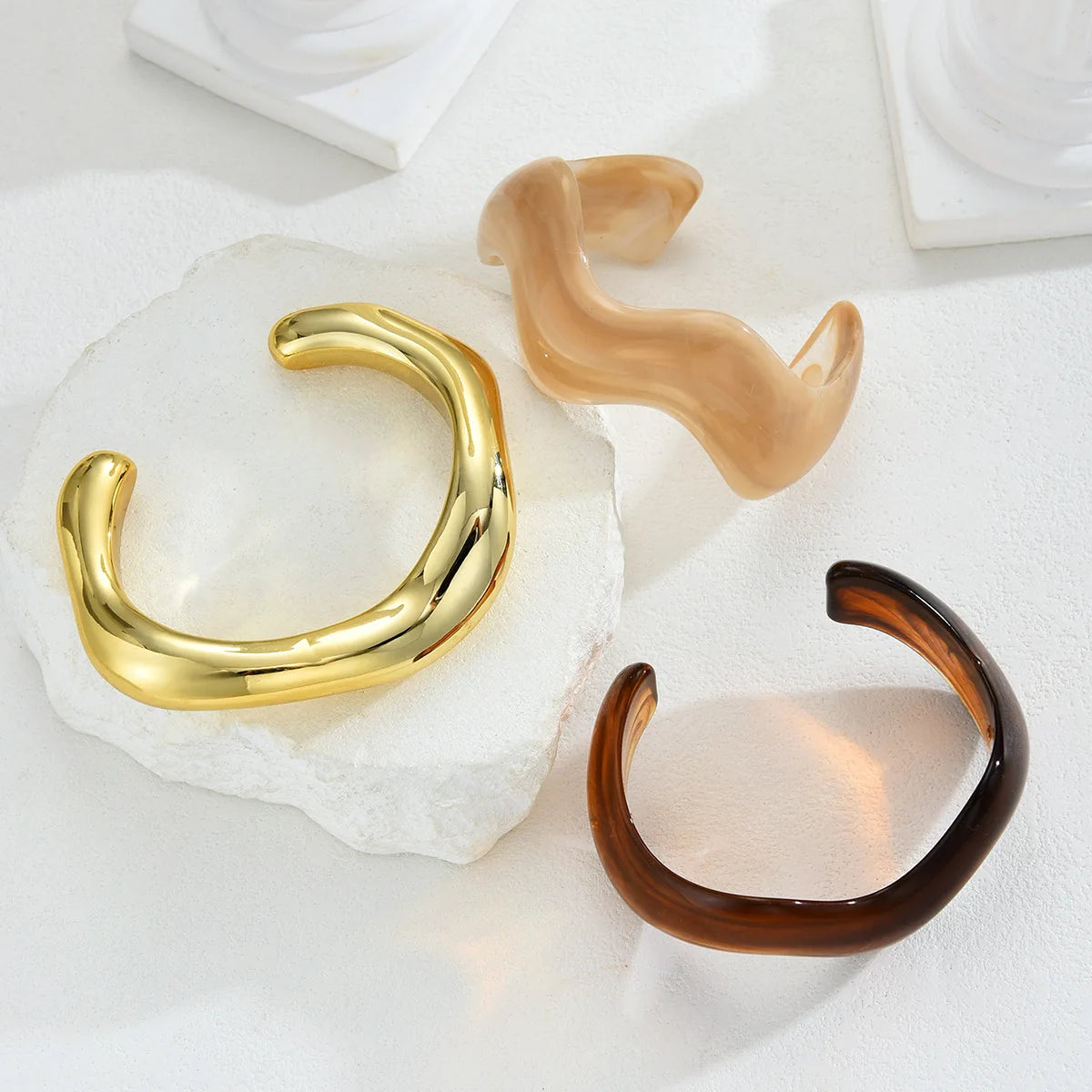 Wavy Cuff Bracelet Set