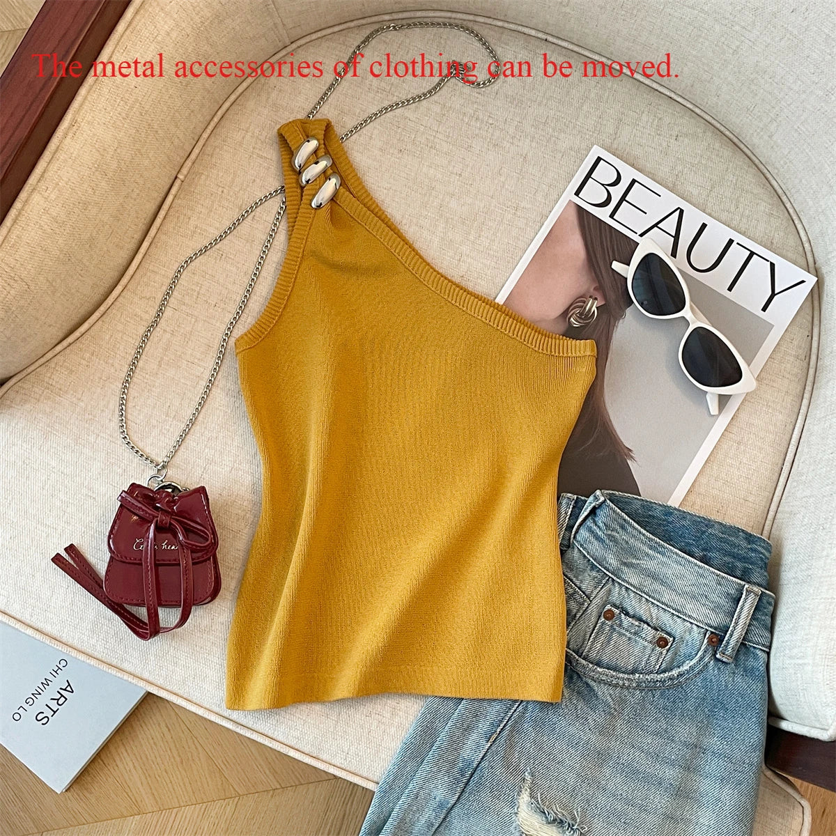 Y2K One-Shoulder Crop Top