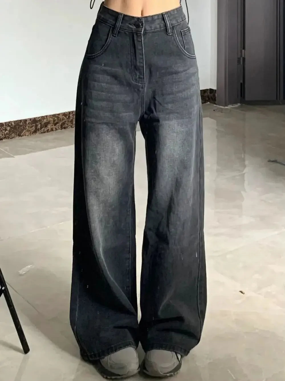 High-Waist Straight-Leg Denim Jeans