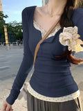Korean Lace Collar Layered Top