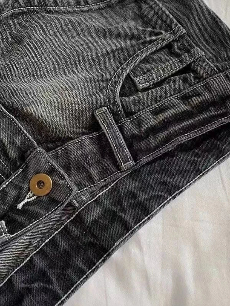 Vintage Black Y2K Denim Shorts
