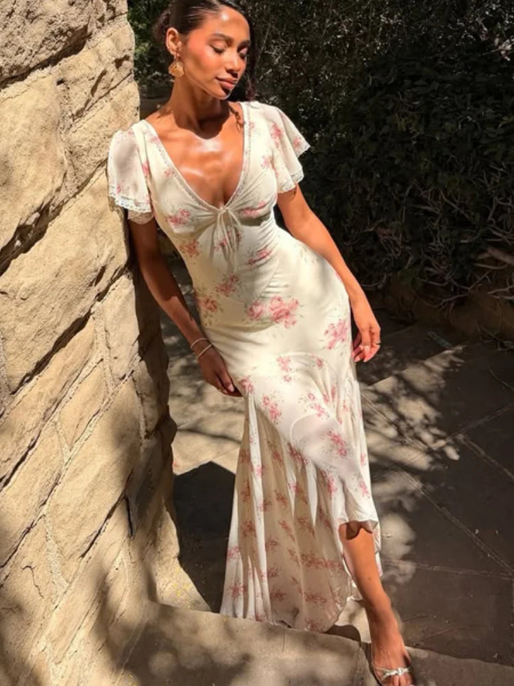 Flora Pleated Maxi Dress