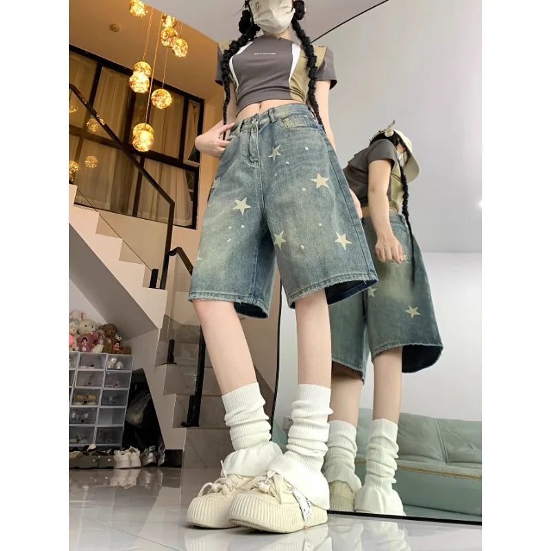 American Floral Wide Leg Jeans