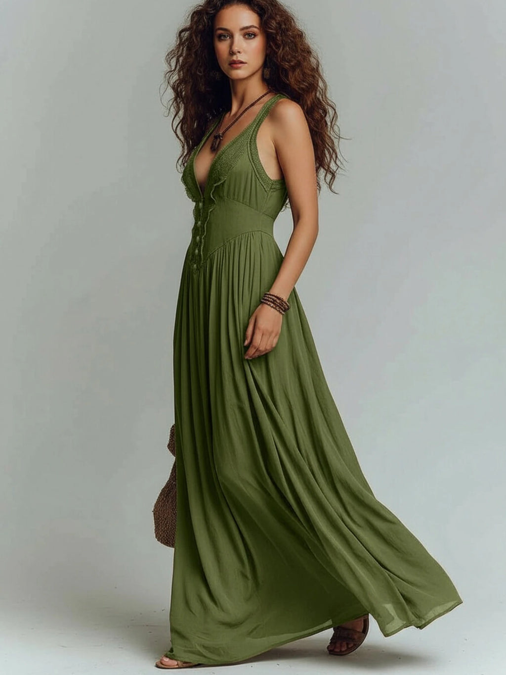 Vera Pleated Maxi Dress