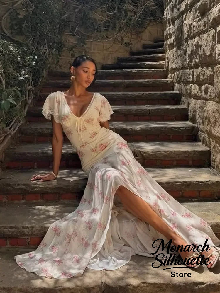 Flora Pleated Maxi Dress