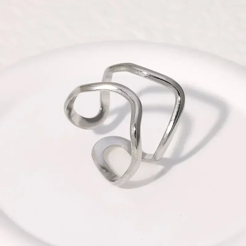 Stainless Steel Irregular Wave Rings