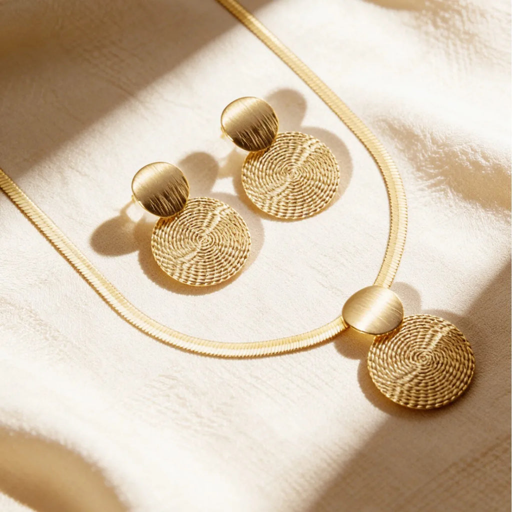 Spiral Disc Statement Necklace