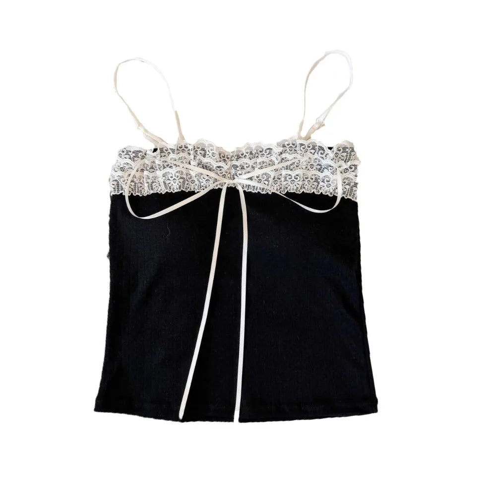 Bow Lace Padded Crop Top