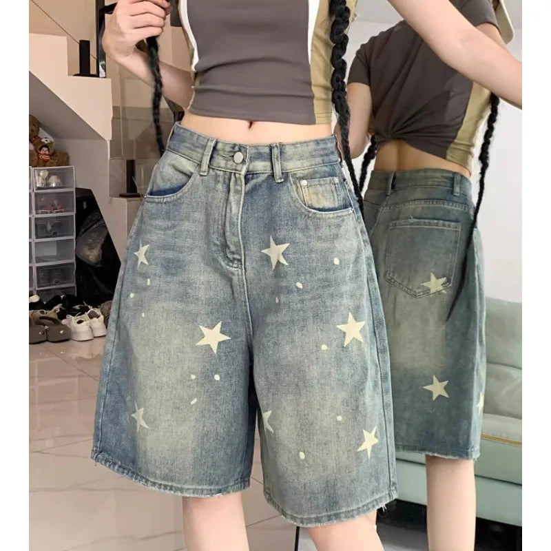 American Floral Wide Leg Jeans