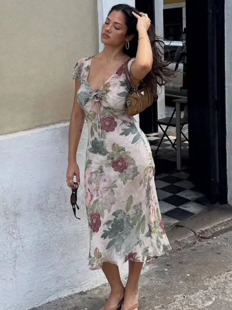 Flora Pleated Maxi Dress
