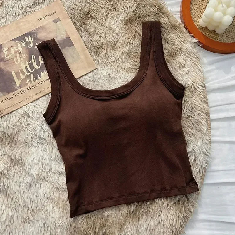 Seamless Cotton Padded Tank Bra