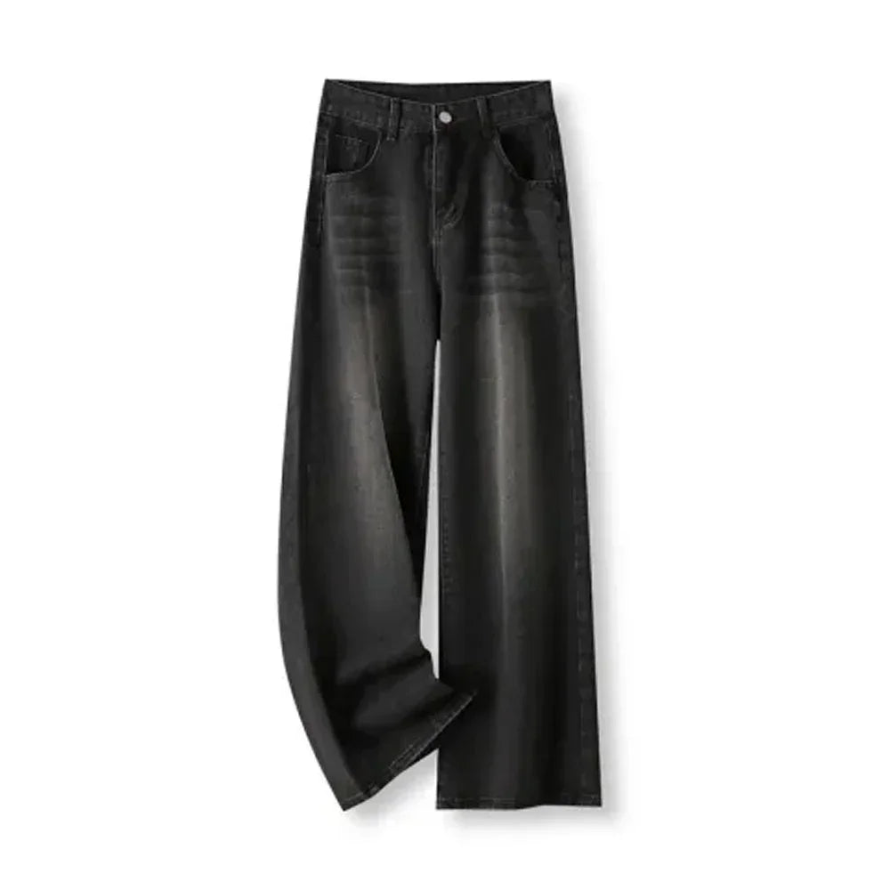 High-Waist Straight-Leg Denim Jeans