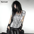 Y2K Grunge Striped Tee