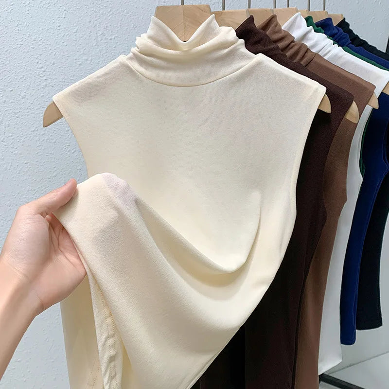 Sheer Mesh High-Neck Top
