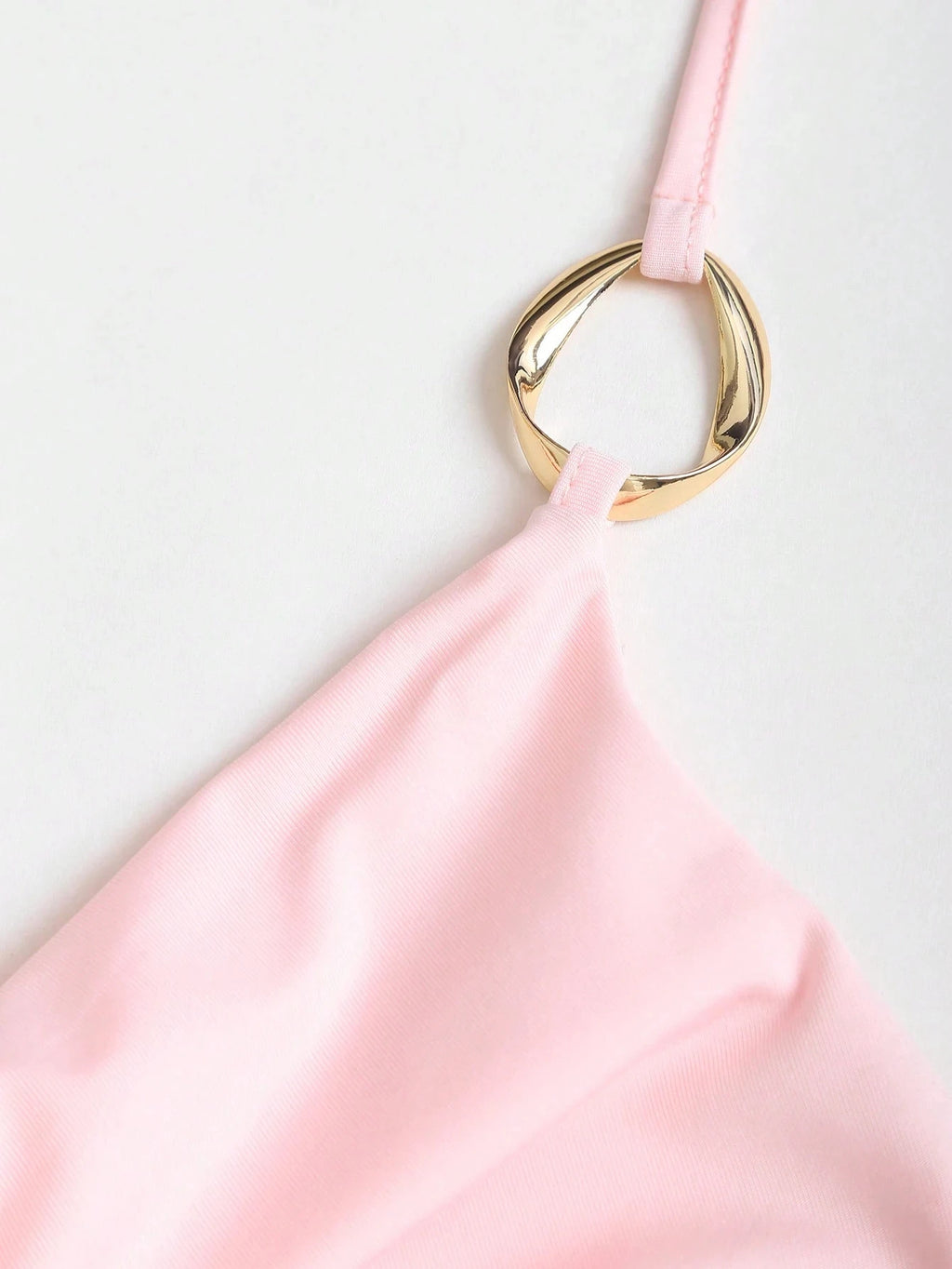 Metal Drape Halter Crop Top