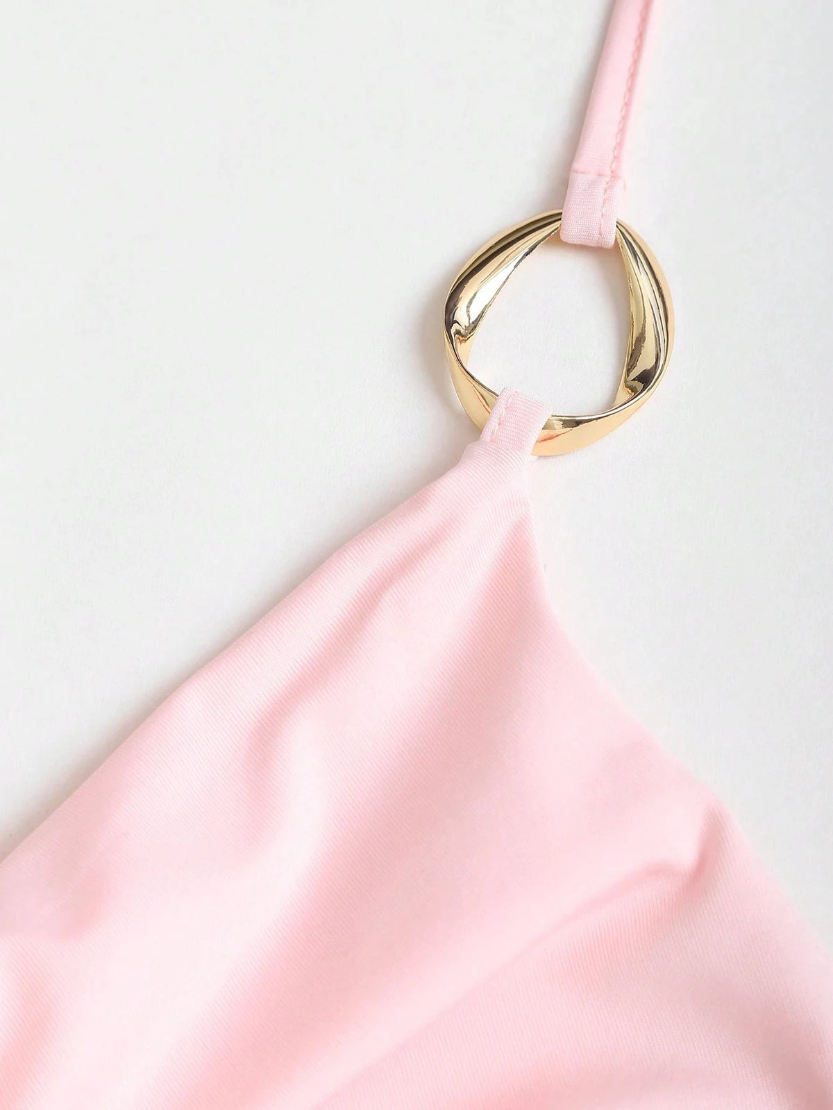 Metal Drape Halter Crop Top