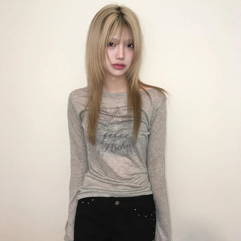 Y2K Letter Knit Top