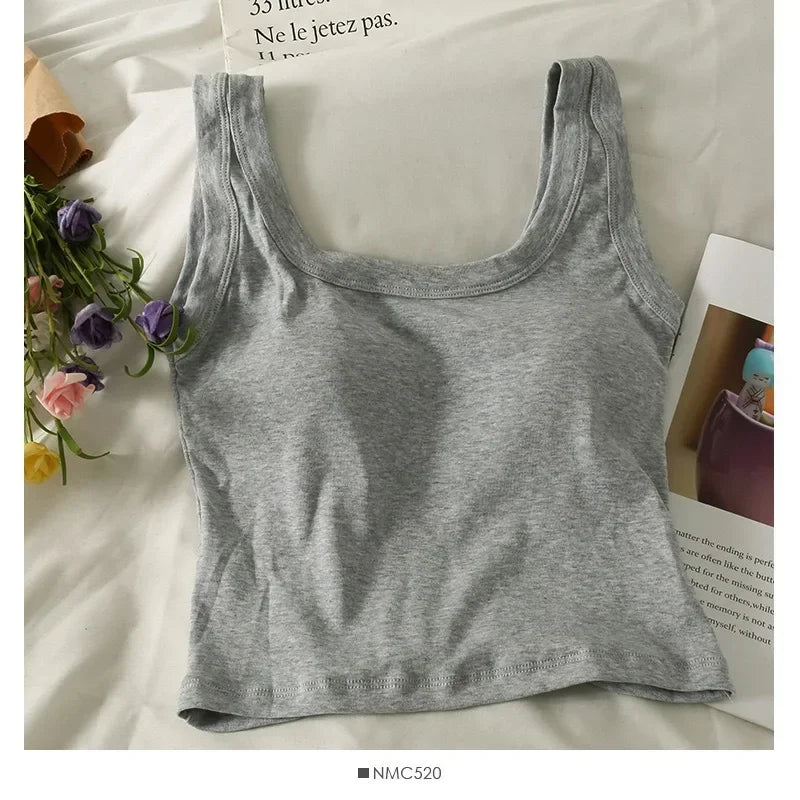 Seamless Cotton Padded Tank Bra