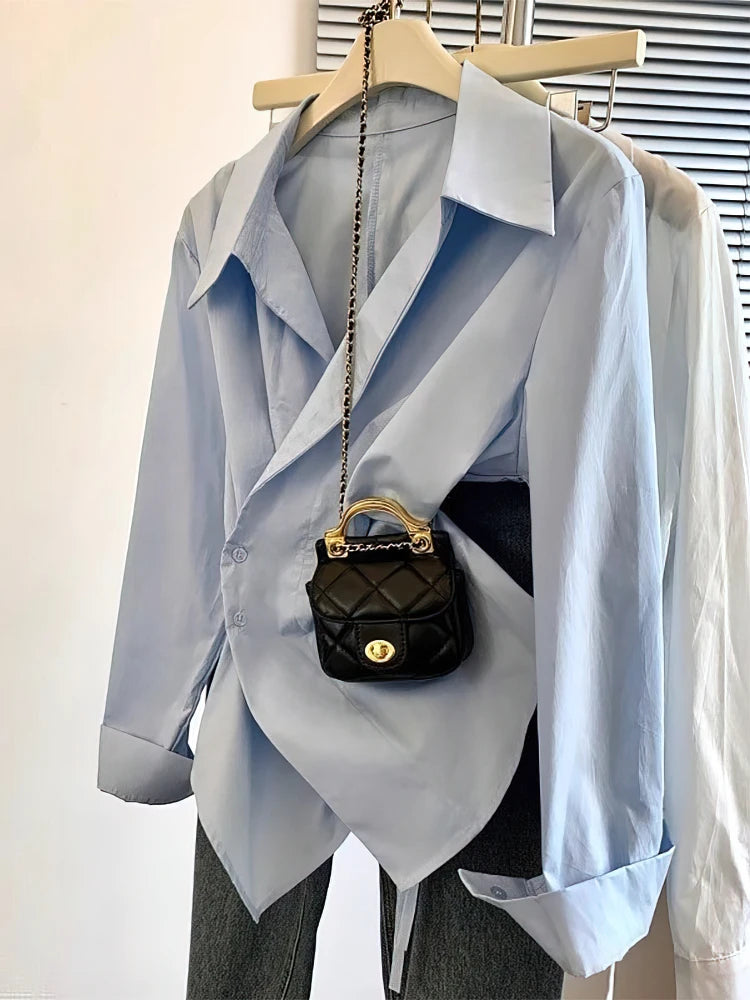 Elegant Irregular Polo Tunic