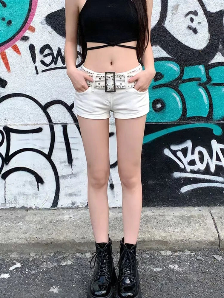 Y2K Low-Waist Denim Shorts