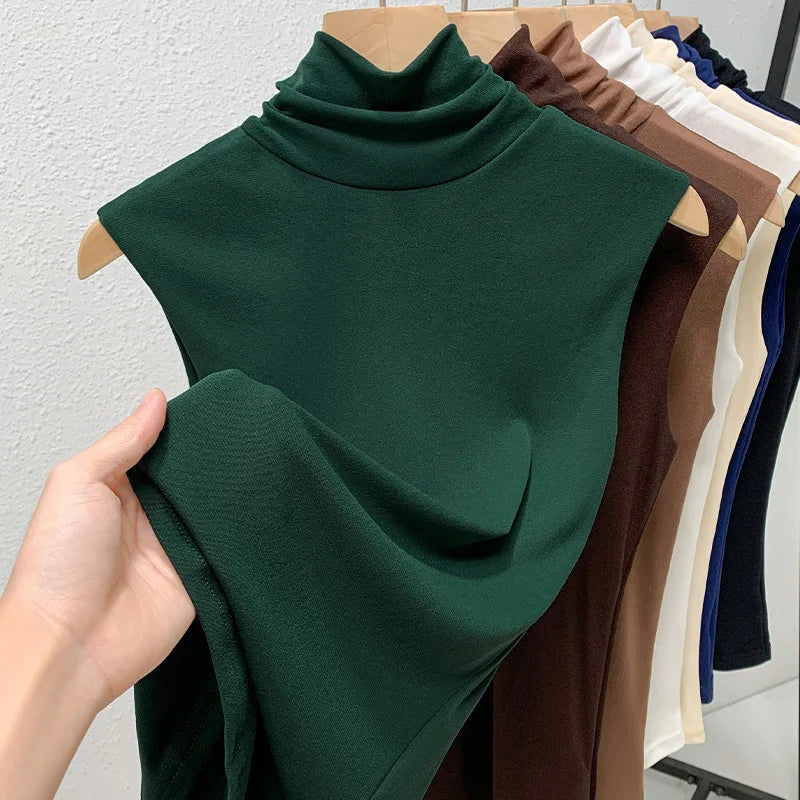 Sheer Mesh High-Neck Top