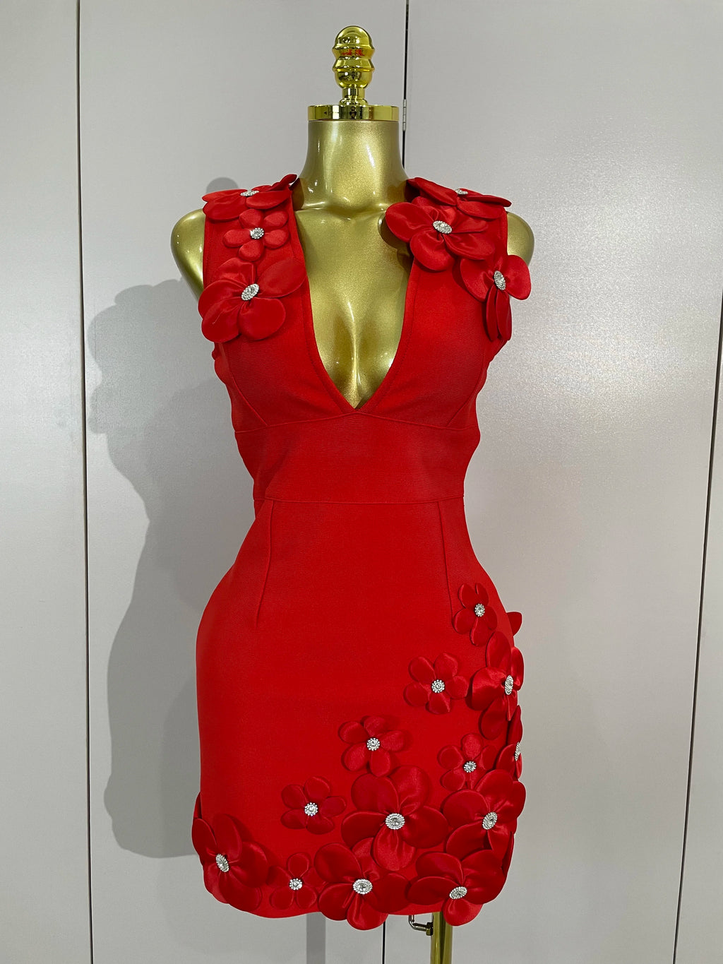 Crystal Bloom Bandage Dress